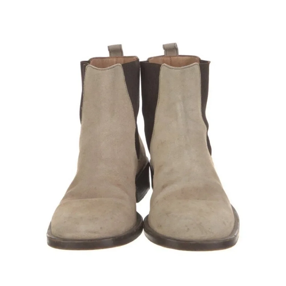 Gucci Authentic Beige Neutral Suede Leather Ankle Chelsea Boots 6